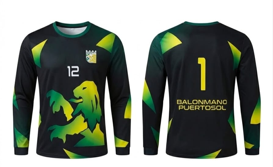 Camiseta de portero negra, delante y espalda