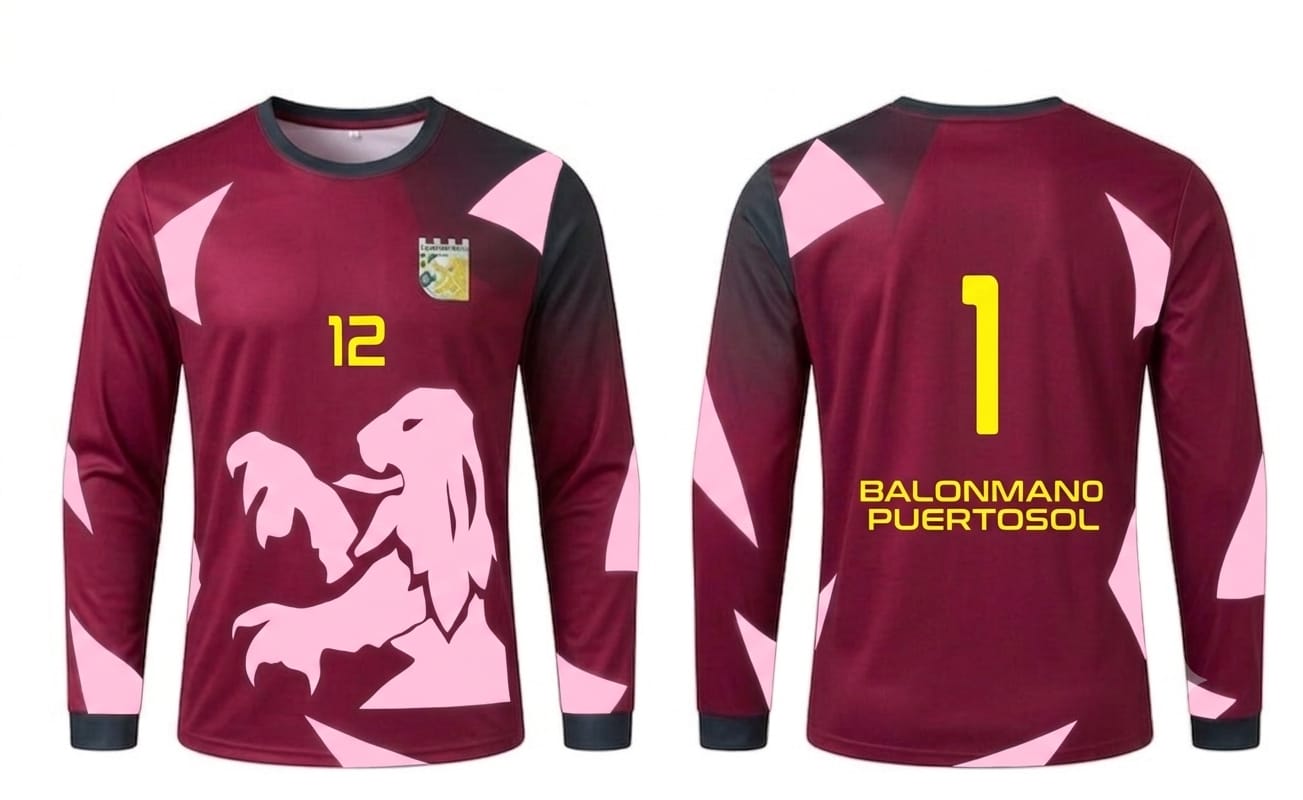 Camiseta de portero vino tinto, delante y espalda